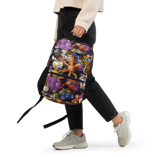 Blooming Cosmos on a Utility Backpack