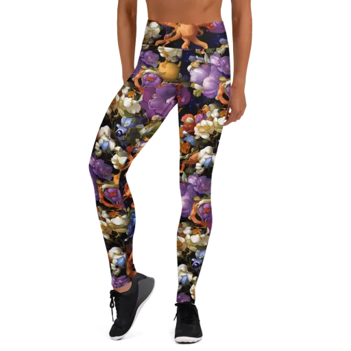 Blooming Cosmos on a Yoga Leggings