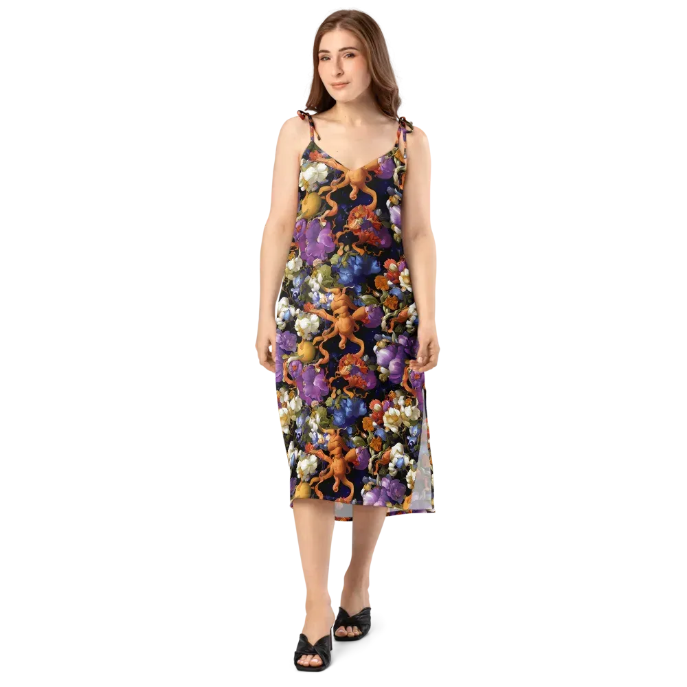 Blooming Cosmos on Slip Dress — Front