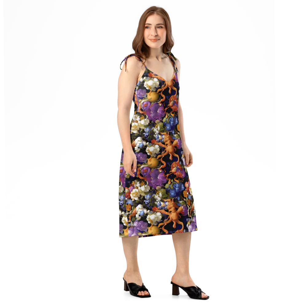Blooming Cosmos on Slip Dress — Right Front