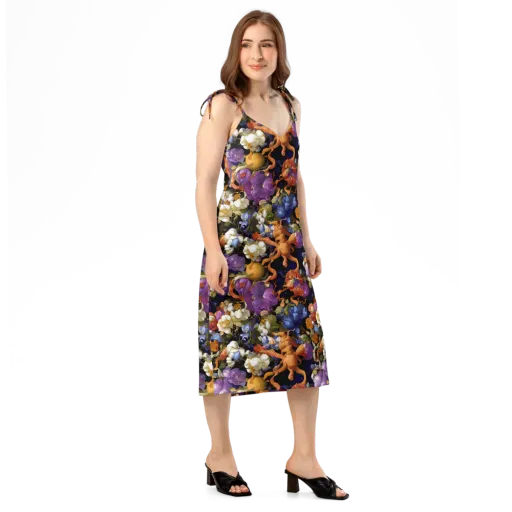 Blooming Cosmos on a Slip Dress