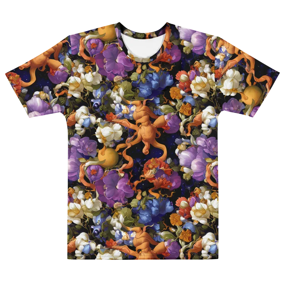 Blooming Cosmos on Men's Crew Neck T-Shirt — Front