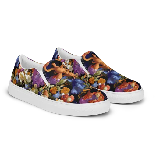 Blooming Cosmos on a Men's Slip-On Canvas Shoes