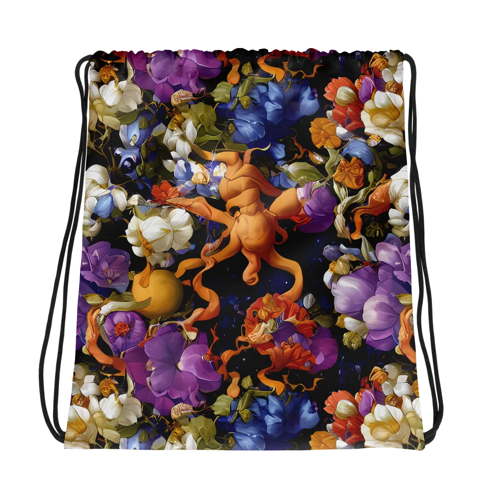 Blooming Cosmos on Drawstring Bag — Photo