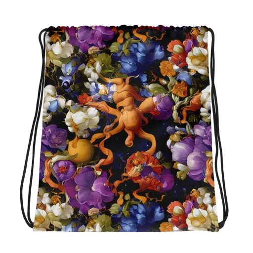 Blooming Cosmos on a Drawstring Bag