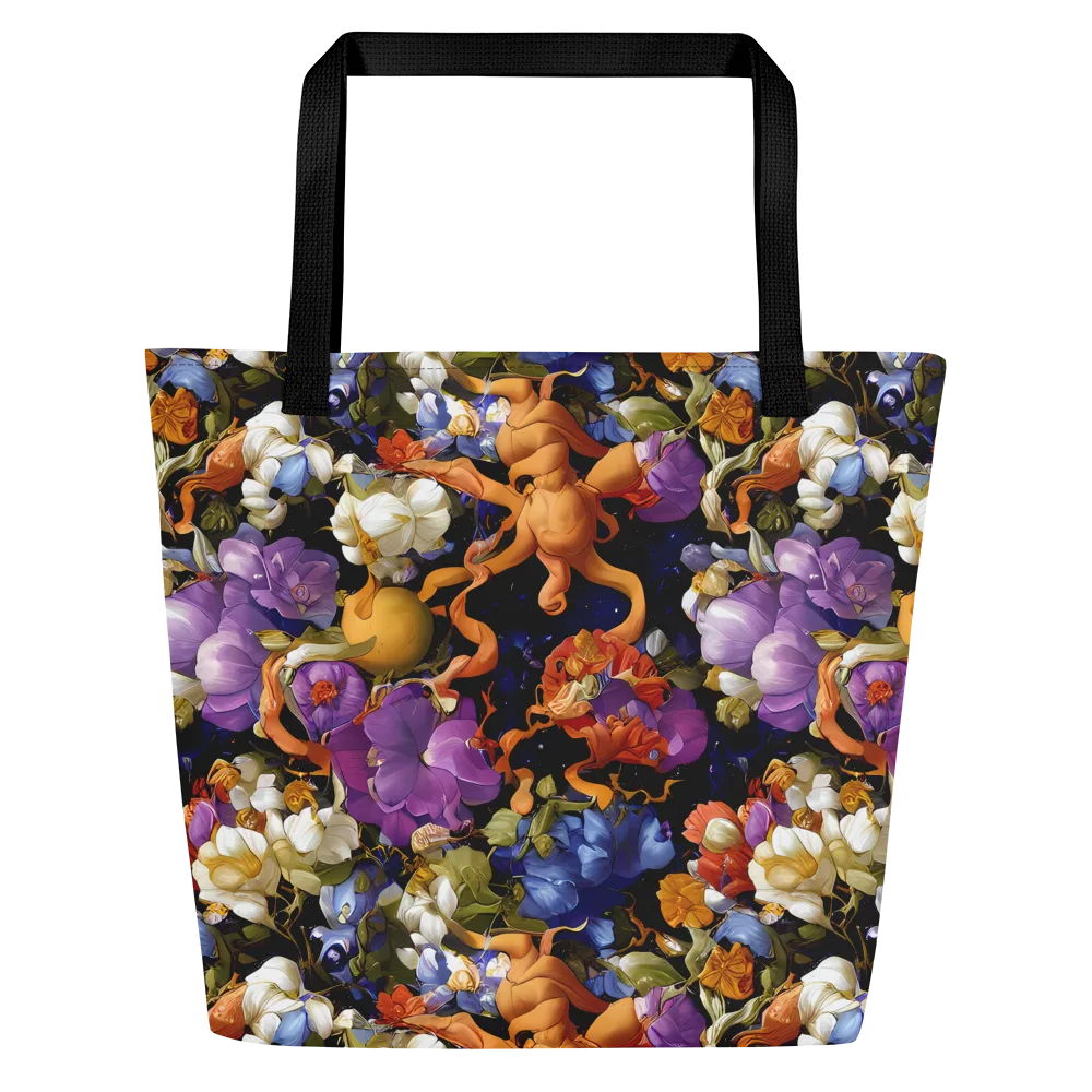 Blooming Cosmos on Large Tote Bag W/ Pocket — Front