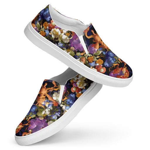 Blooming Cosmos on a Women's Slip-On Canvas Shoes