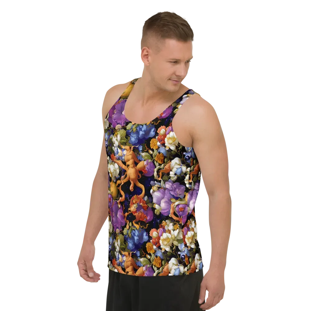 Blooming Cosmos on Men's Tank Top — Left Front