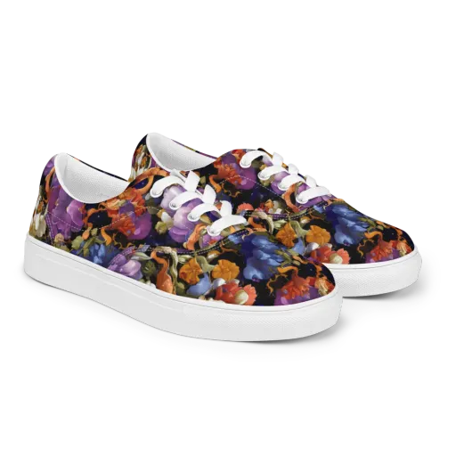 Blooming Cosmos on a Men's Lace-Up Canvas Shoes