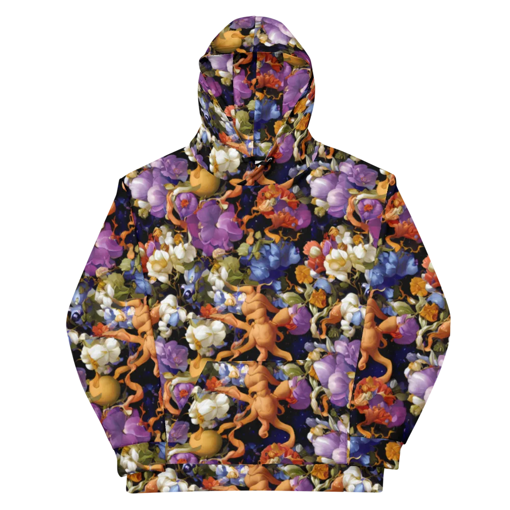 Blooming Cosmos on Cotton Hoodie — Front