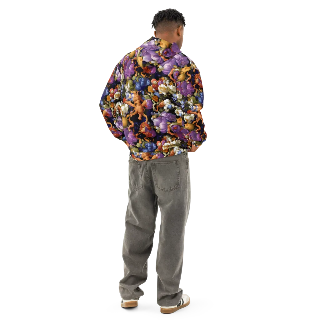 Blooming Cosmos on Cotton Hoodie — Back