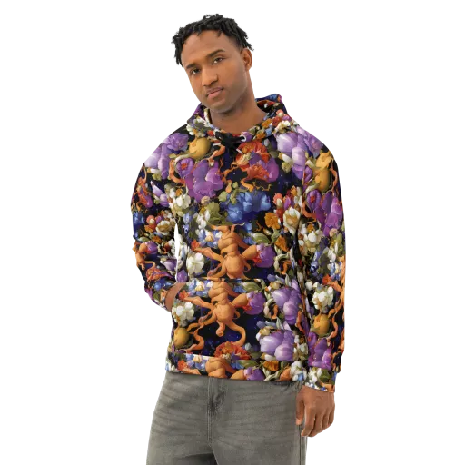 Blooming Cosmos on a Cotton Hoodie