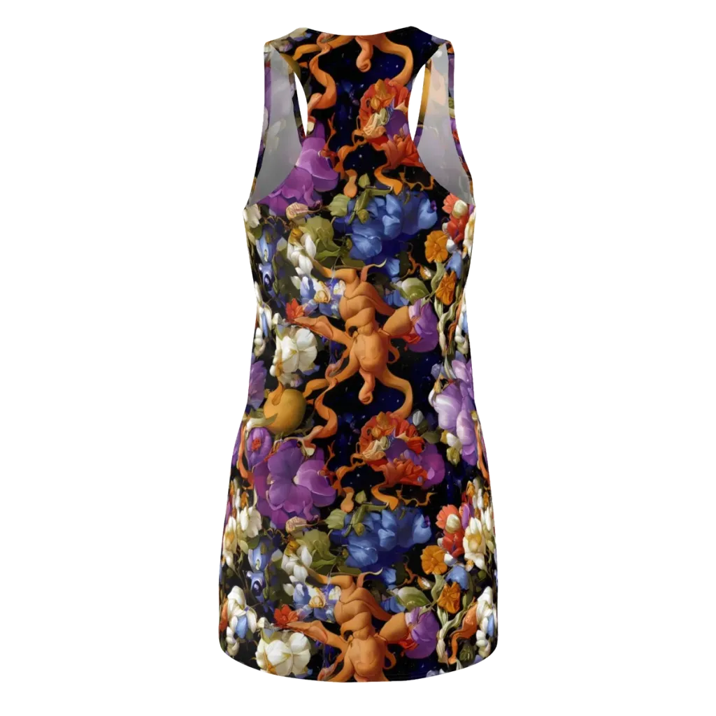 Blooming Cosmos on Racerback Dress — Back