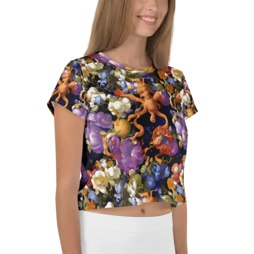 Blooming Cosmos on a Crop Tee