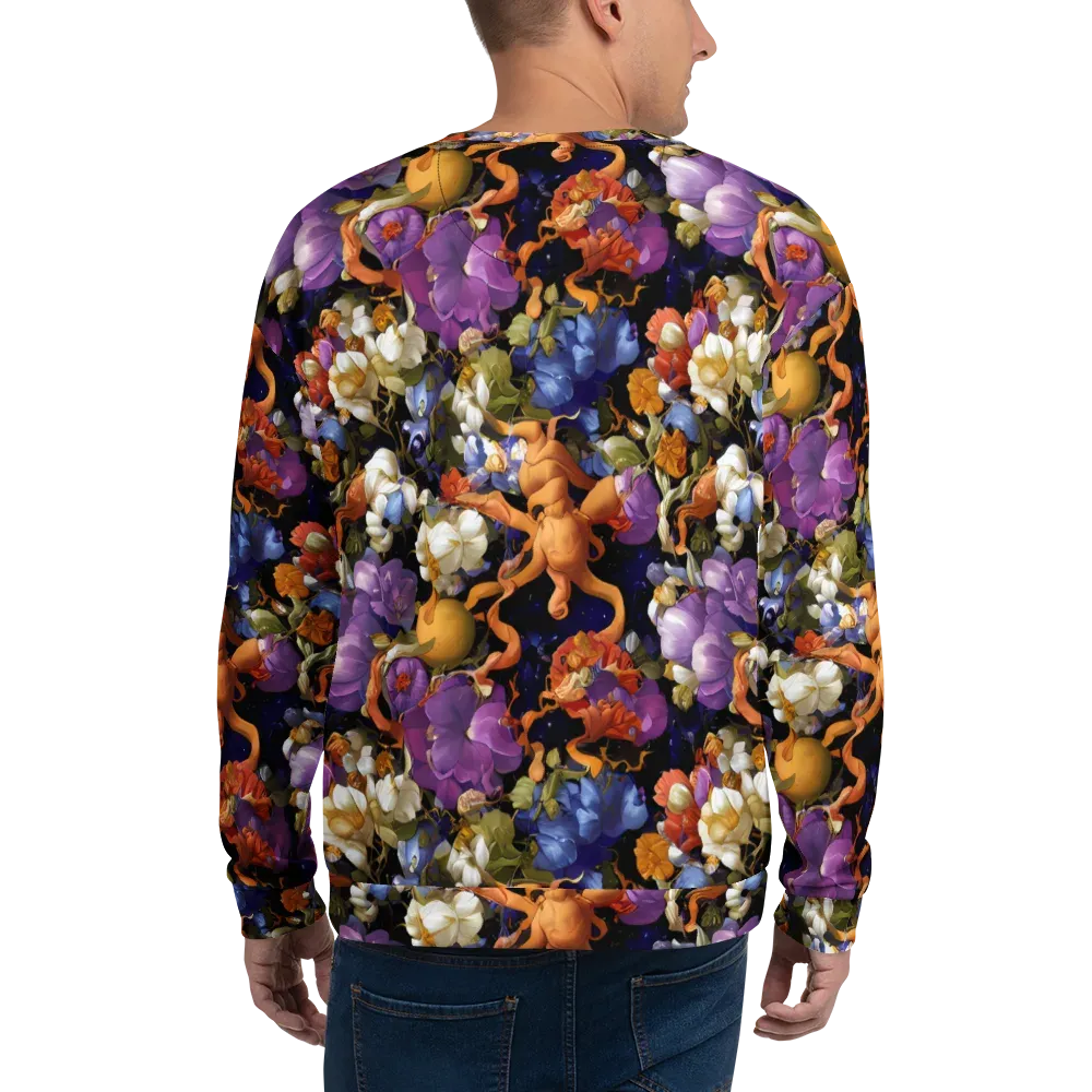 Blooming Cosmos on Sweatshirt — Back