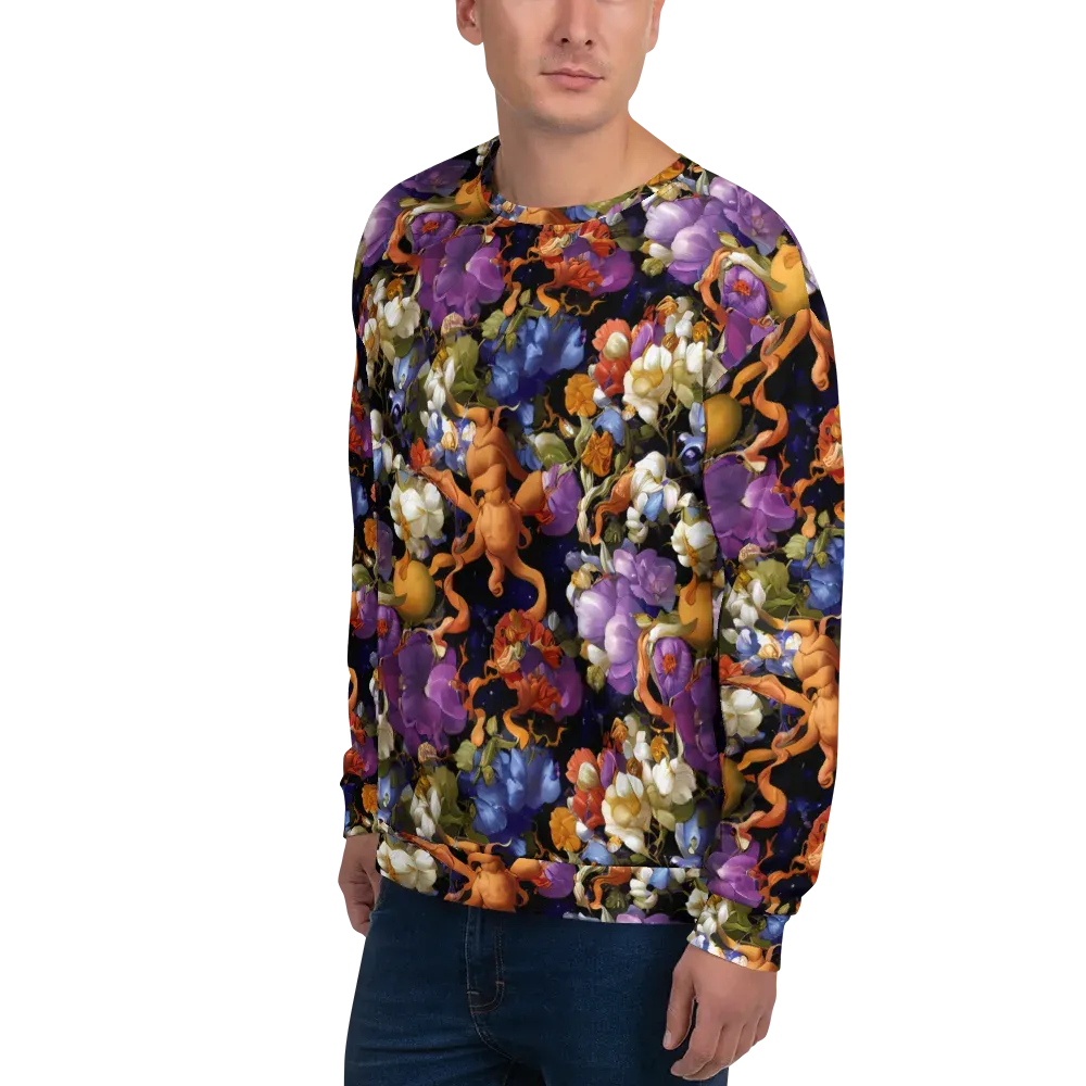 Blooming Cosmos on Sweatshirt — Left Front