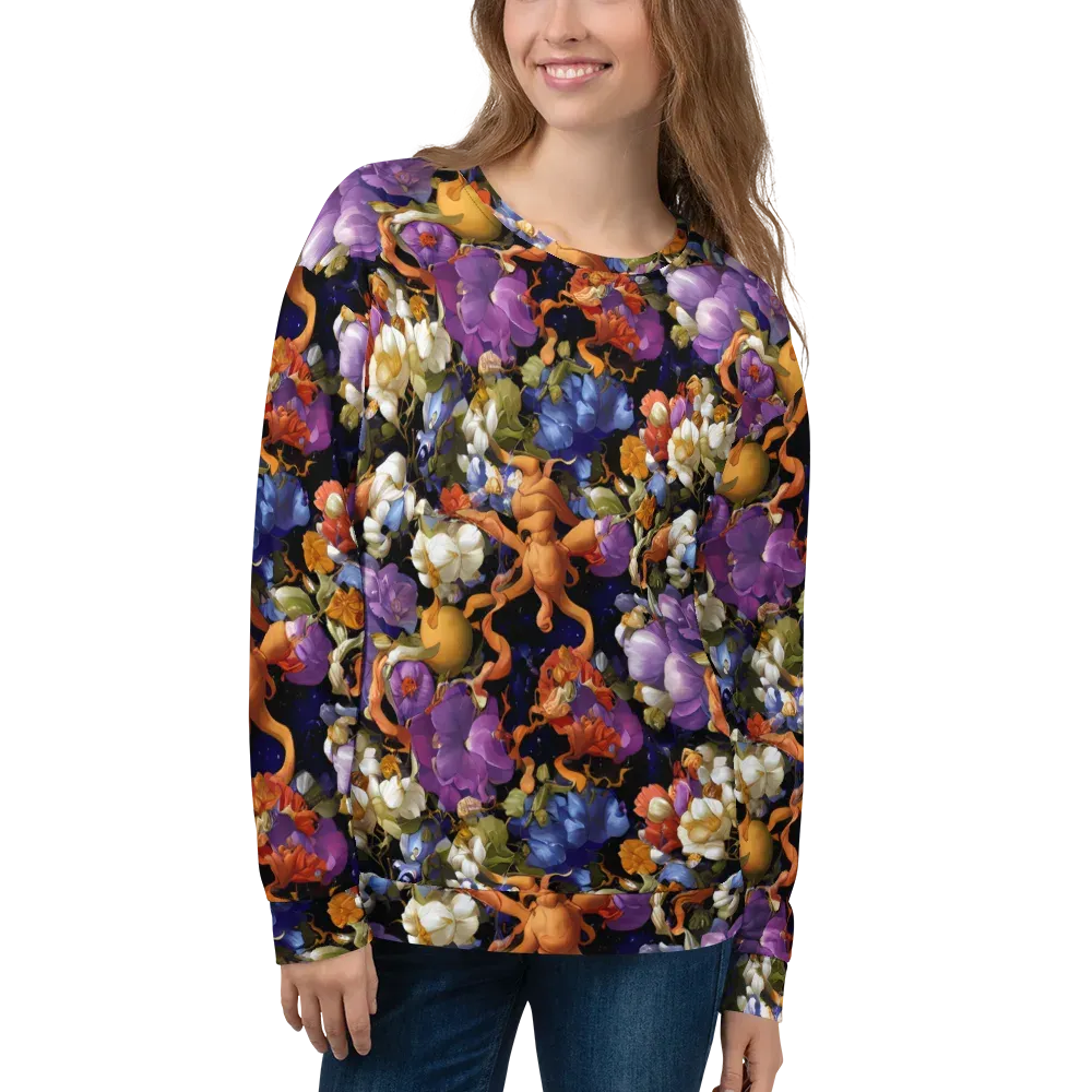 Blooming Cosmos on Sweatshirt — Front
