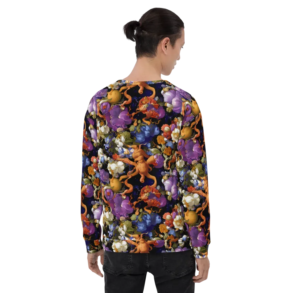 Blooming Cosmos on Sweatshirt — Back