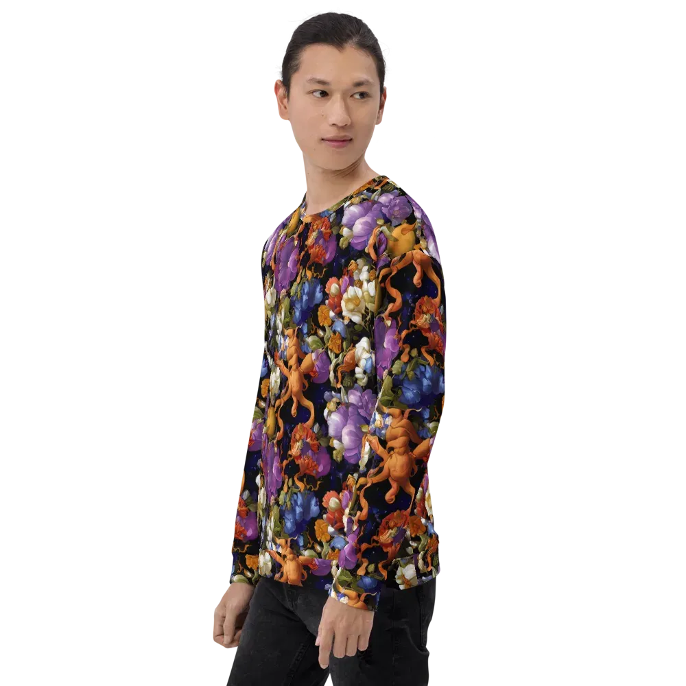 Blooming Cosmos on Sweatshirt — Left Front