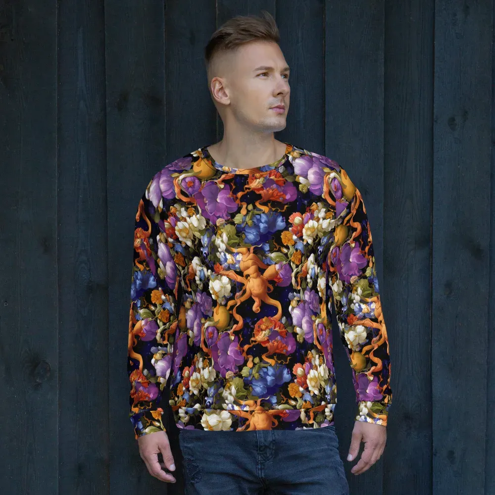 Blooming Cosmos on Sweatshirt — Front