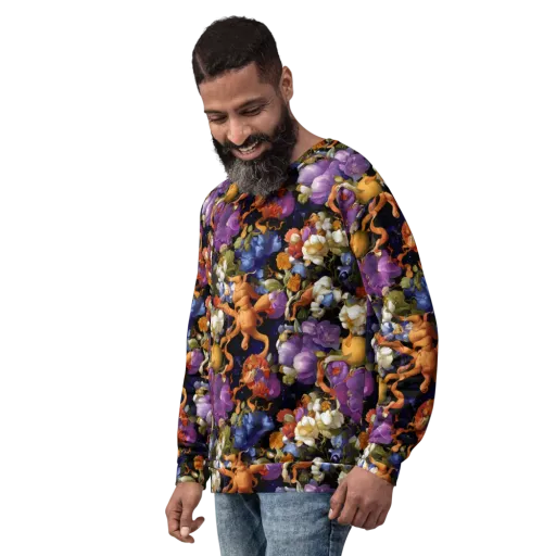 Blooming Cosmos on a Sweatshirt