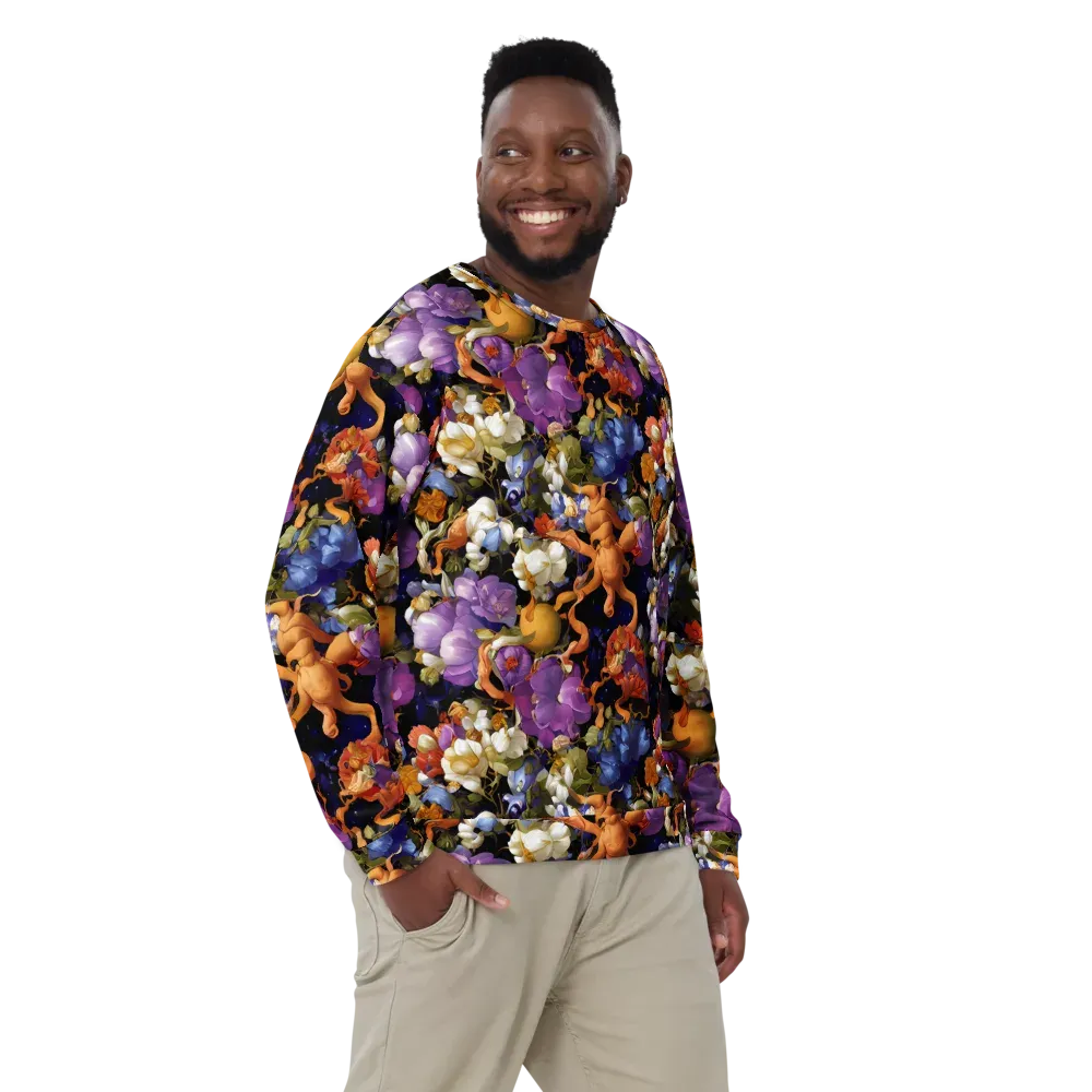 Blooming Cosmos on Sweatshirt — Front