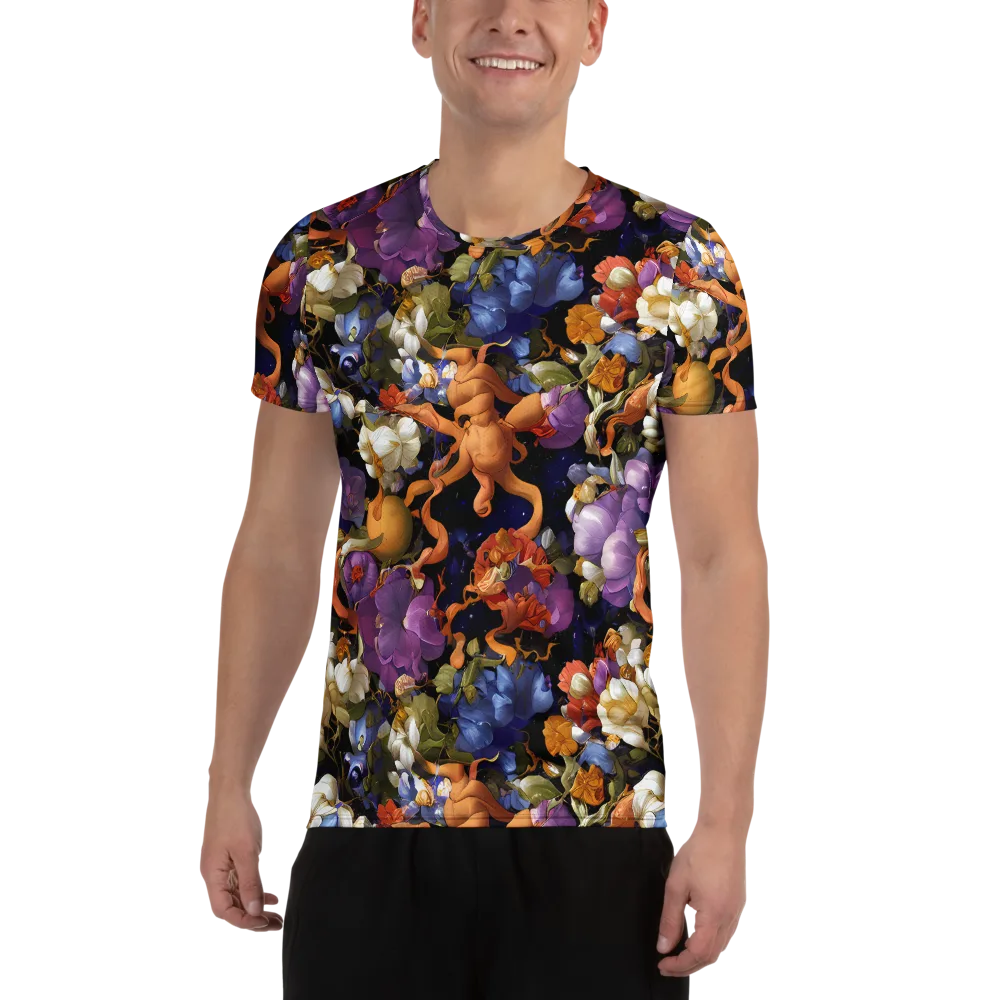 Blooming Cosmos on Men's Athletic T-Shirt — Front