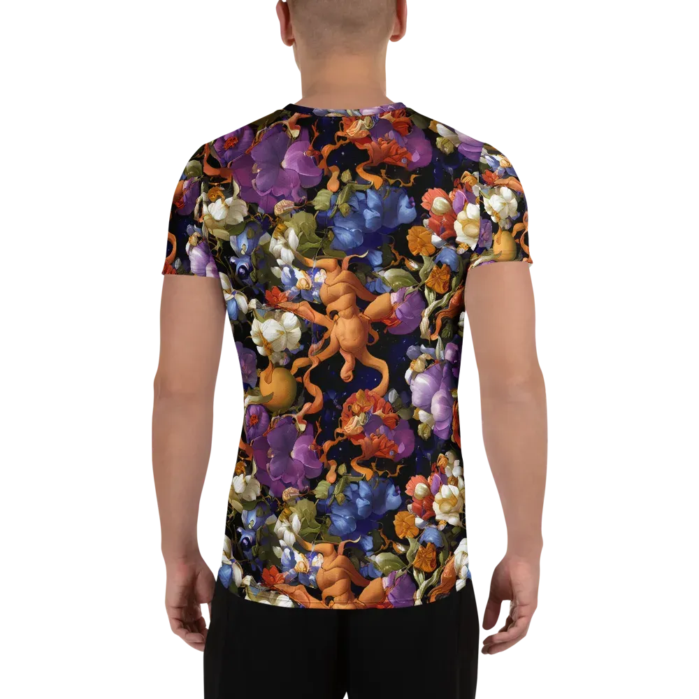 Blooming Cosmos on Men's Athletic T-Shirt — Back