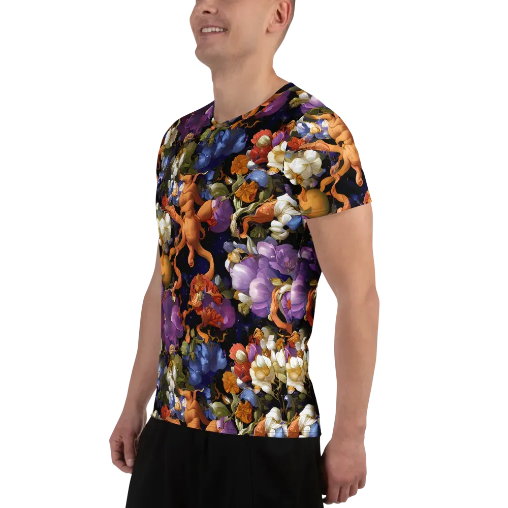 Blooming Cosmos on Men's Athletic T-Shirt — Left