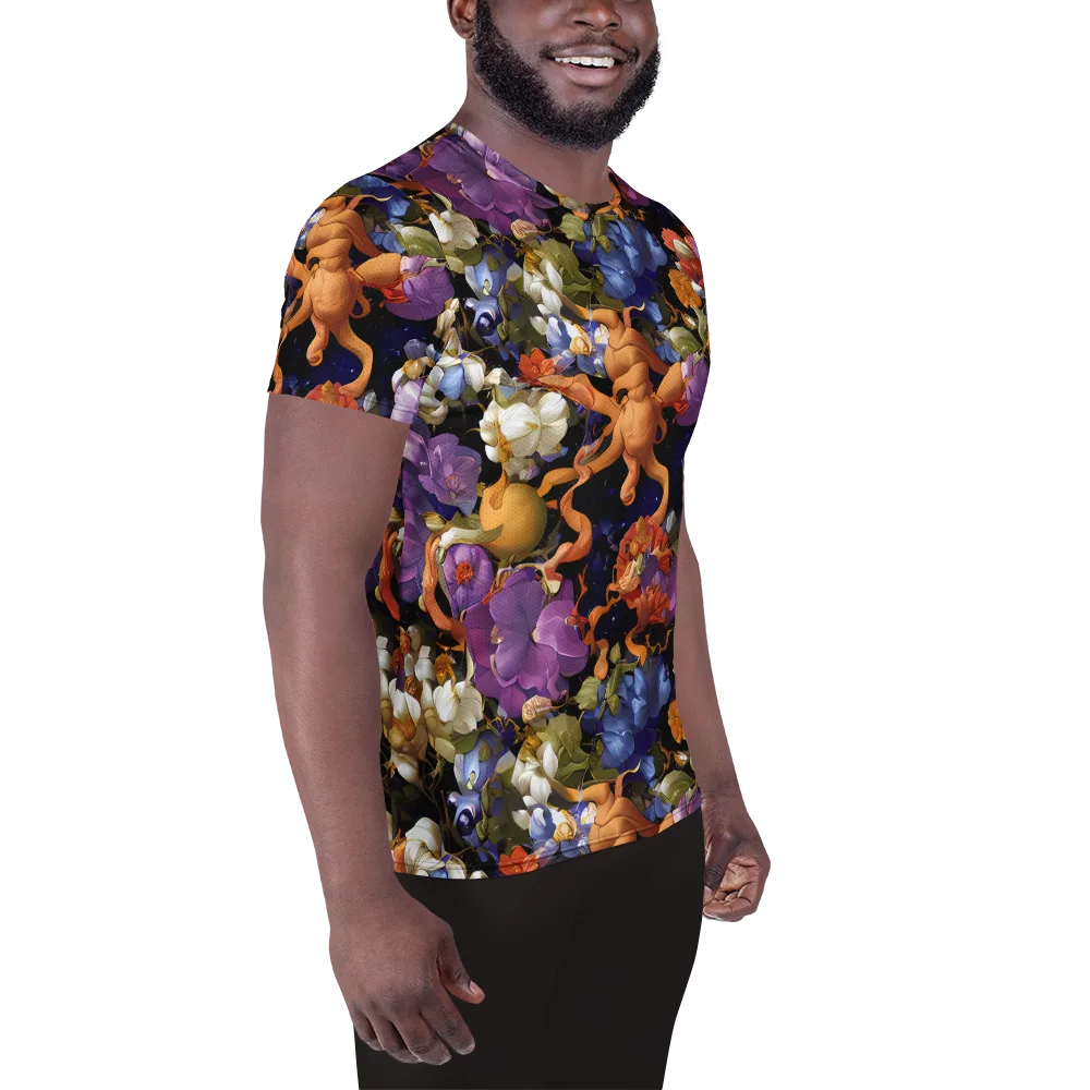 Blooming Cosmos on Men's Athletic T-Shirt — Right