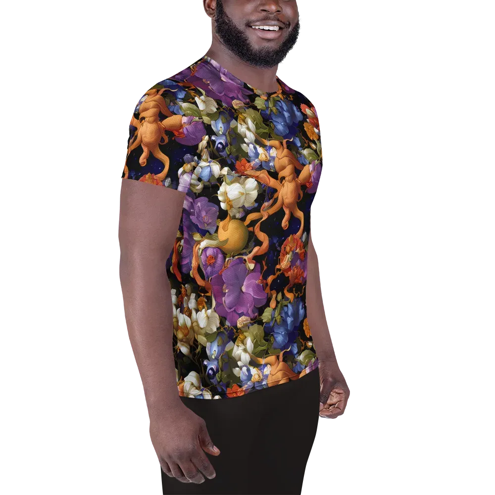 Blooming Cosmos on Men's Athletic T-Shirt — Right