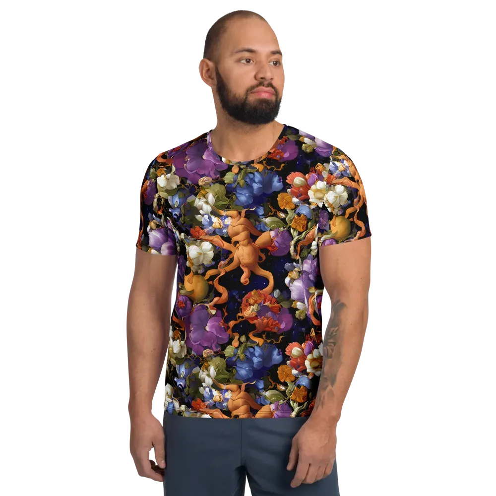 Blooming Cosmos on Men's Athletic T-Shirt — Front