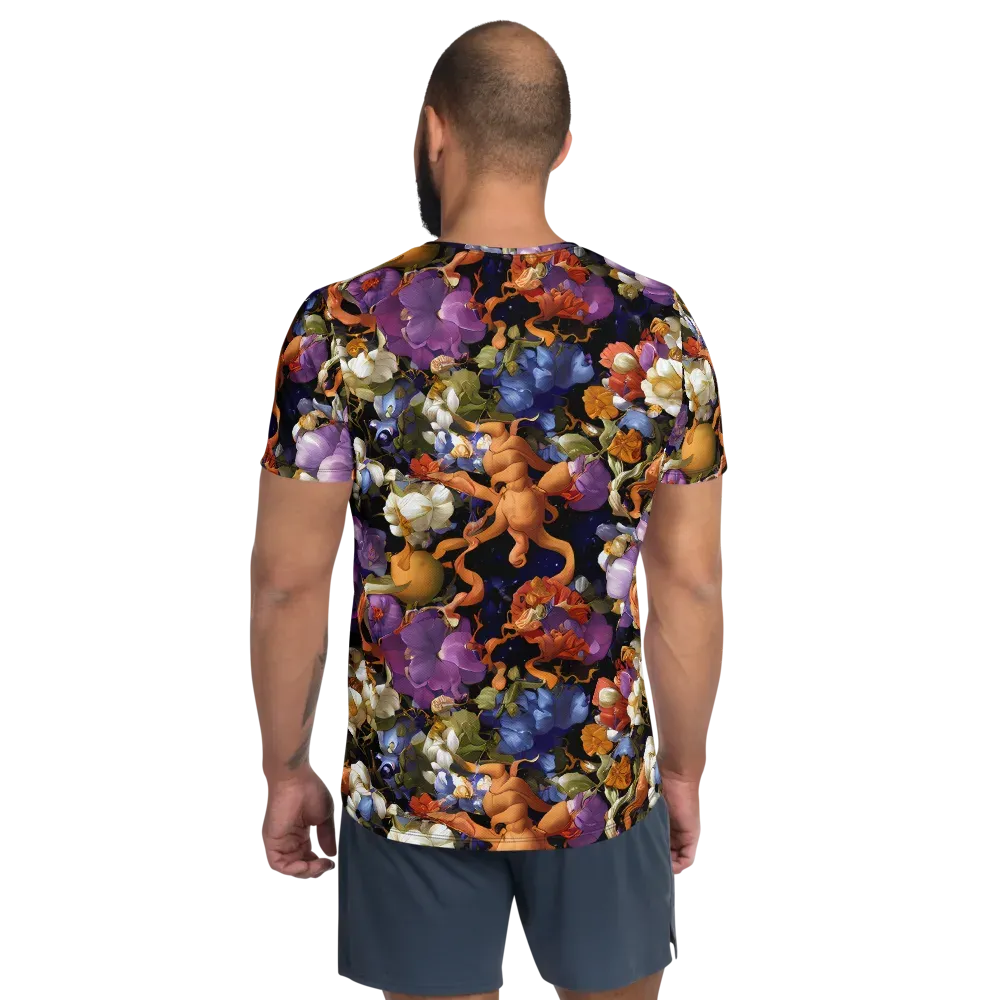 Blooming Cosmos on Men's Athletic T-Shirt — Back