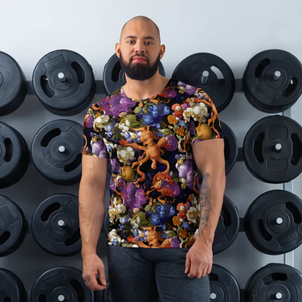 Blooming Cosmos on Men's Athletic T-Shirt — Front