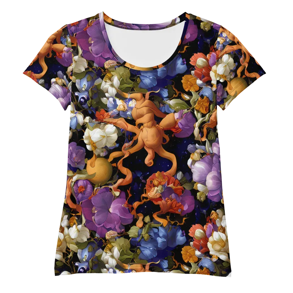 Blooming Cosmos on Women's Athletic T-Shirt — Front