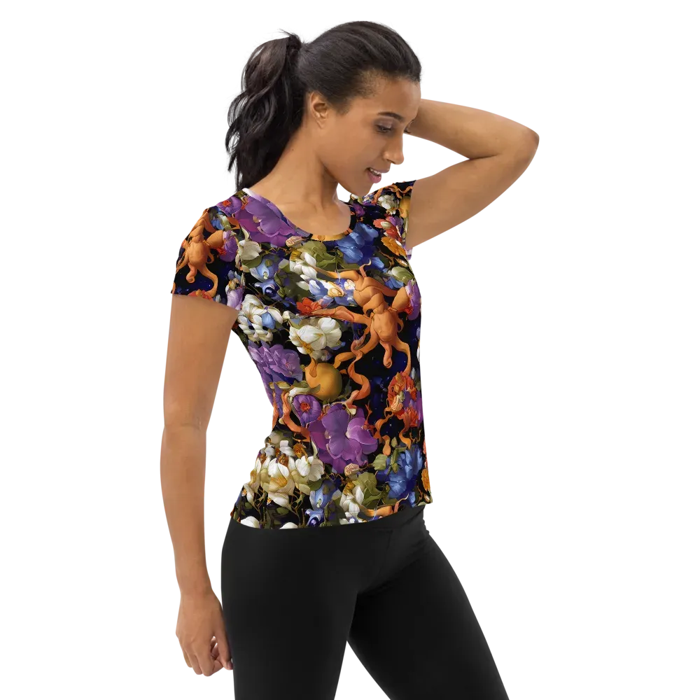 Blooming Cosmos on Women's Athletic T-Shirt — Right
