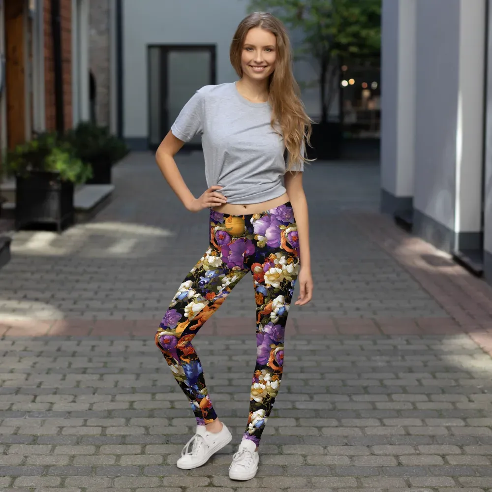 Blooming Cosmos on Leggings — Front