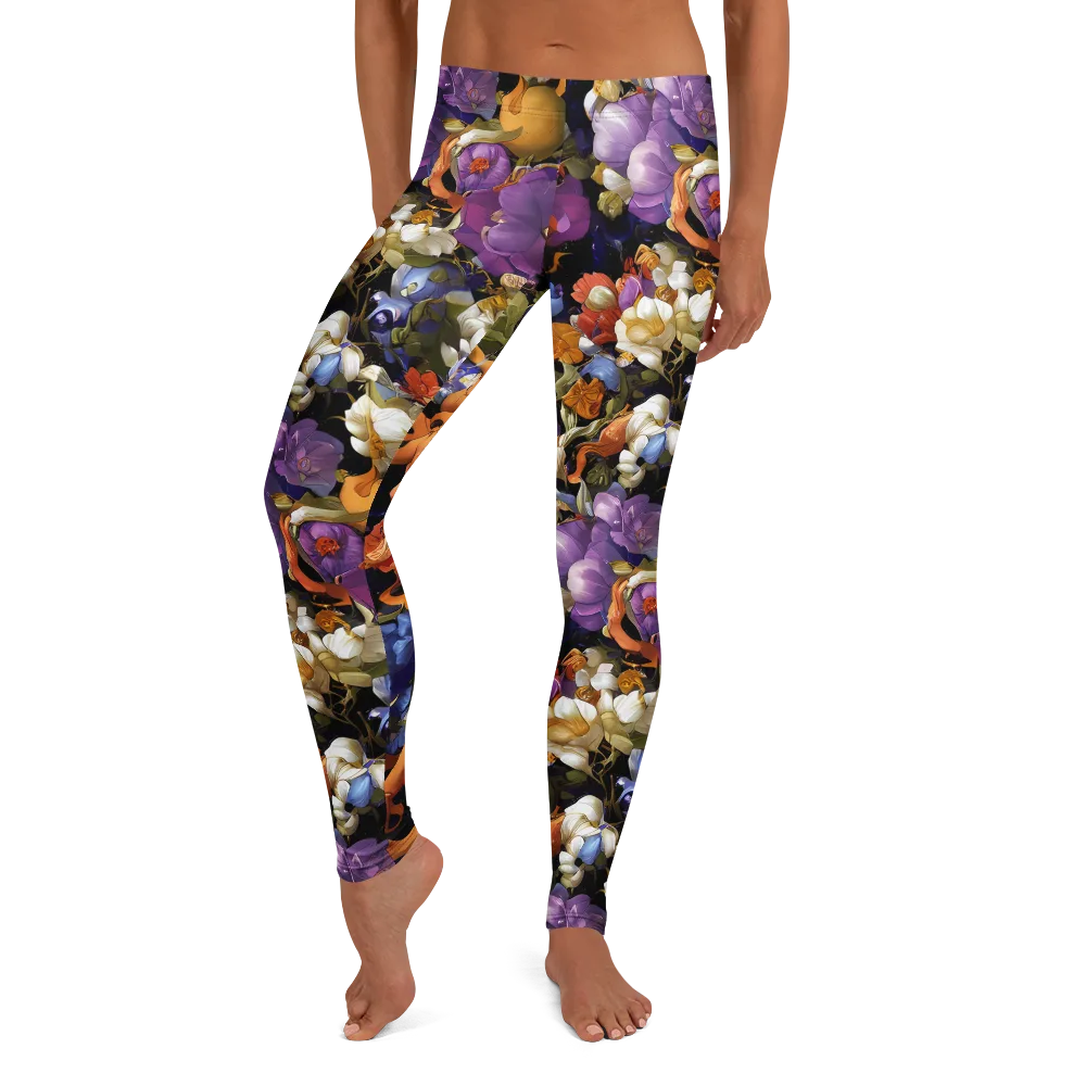 Blooming Cosmos on Leggings — Front