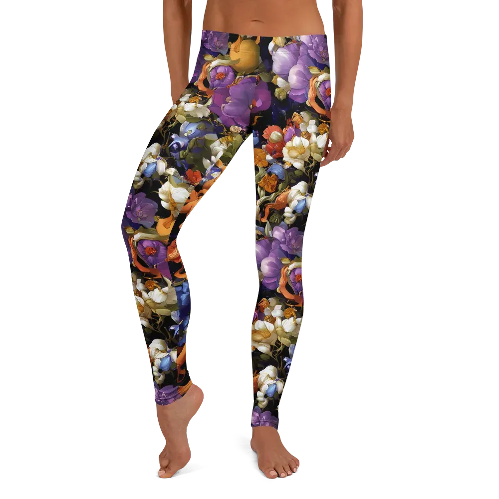 Blooming Cosmos on Leggings — Front