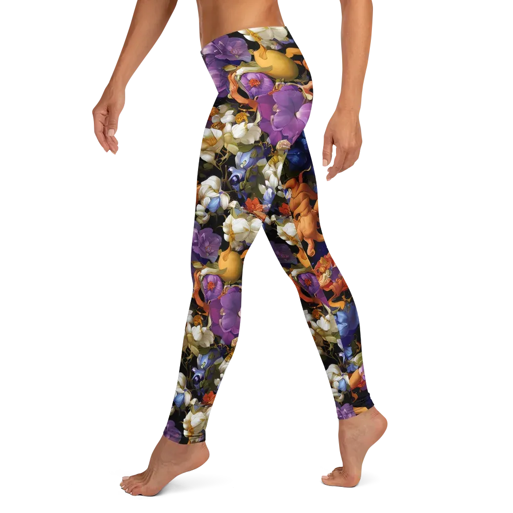Blooming Cosmos on Leggings — Left