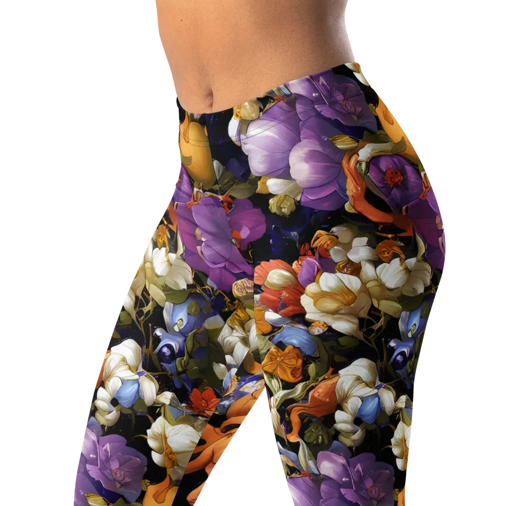 Blooming Cosmos on Leggings — Left Front