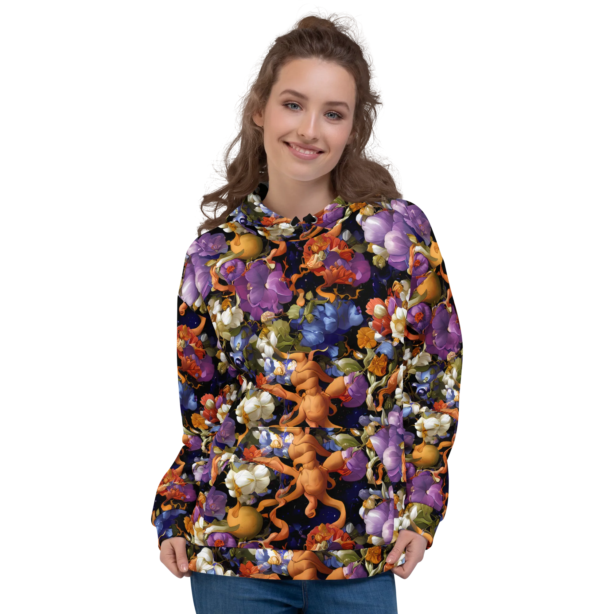 Blooming Cosmos on Hoodie — Front