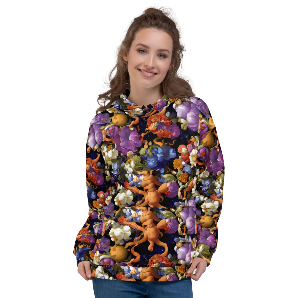 Blooming Cosmos on Hoodie — Front