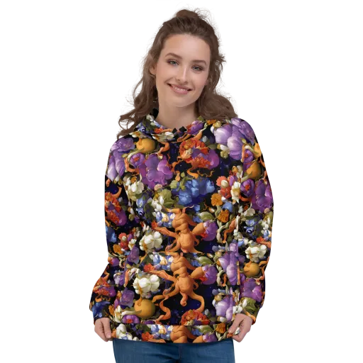Blooming Cosmos on a Hoodie