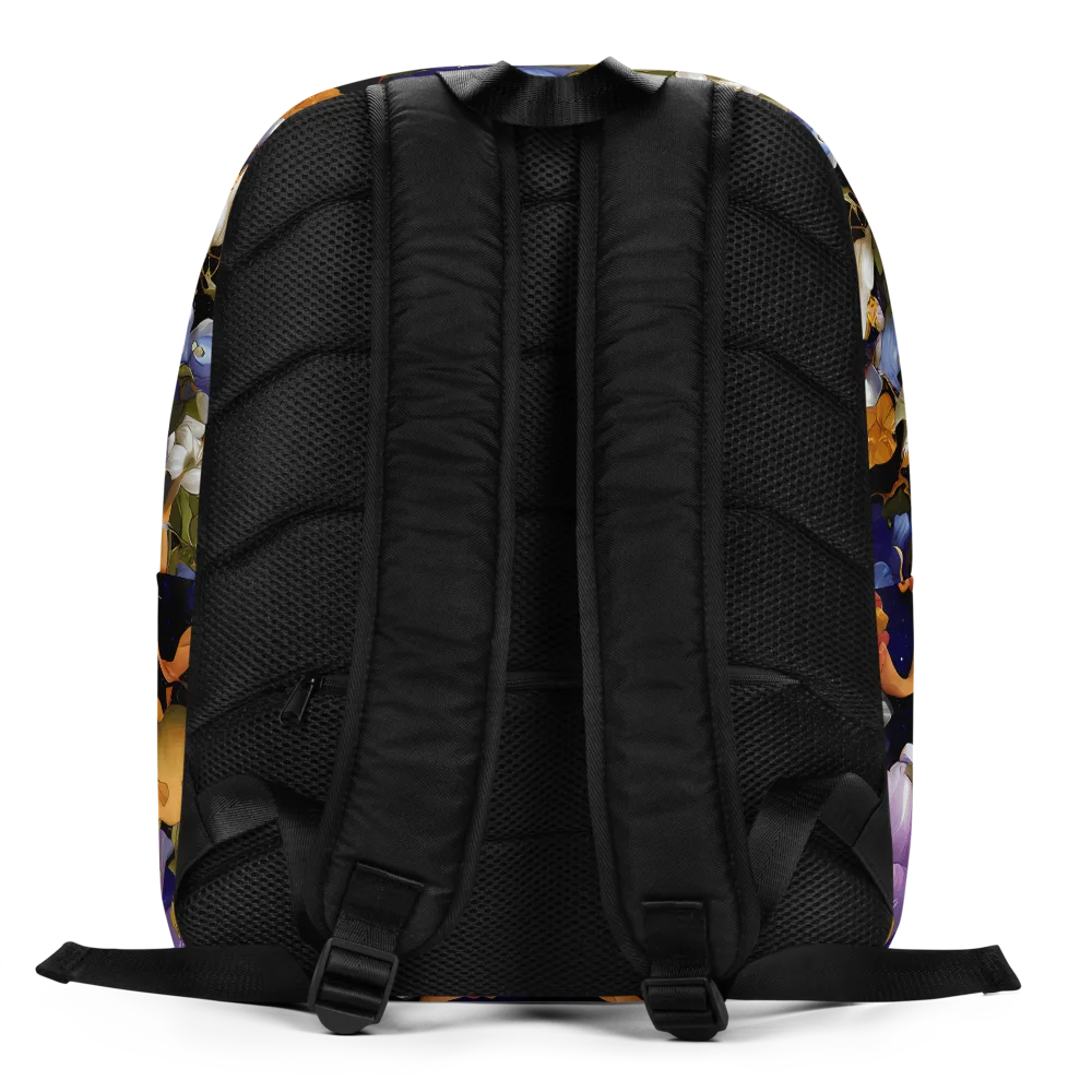 Blooming Cosmos on Minimalist Backpack — Back