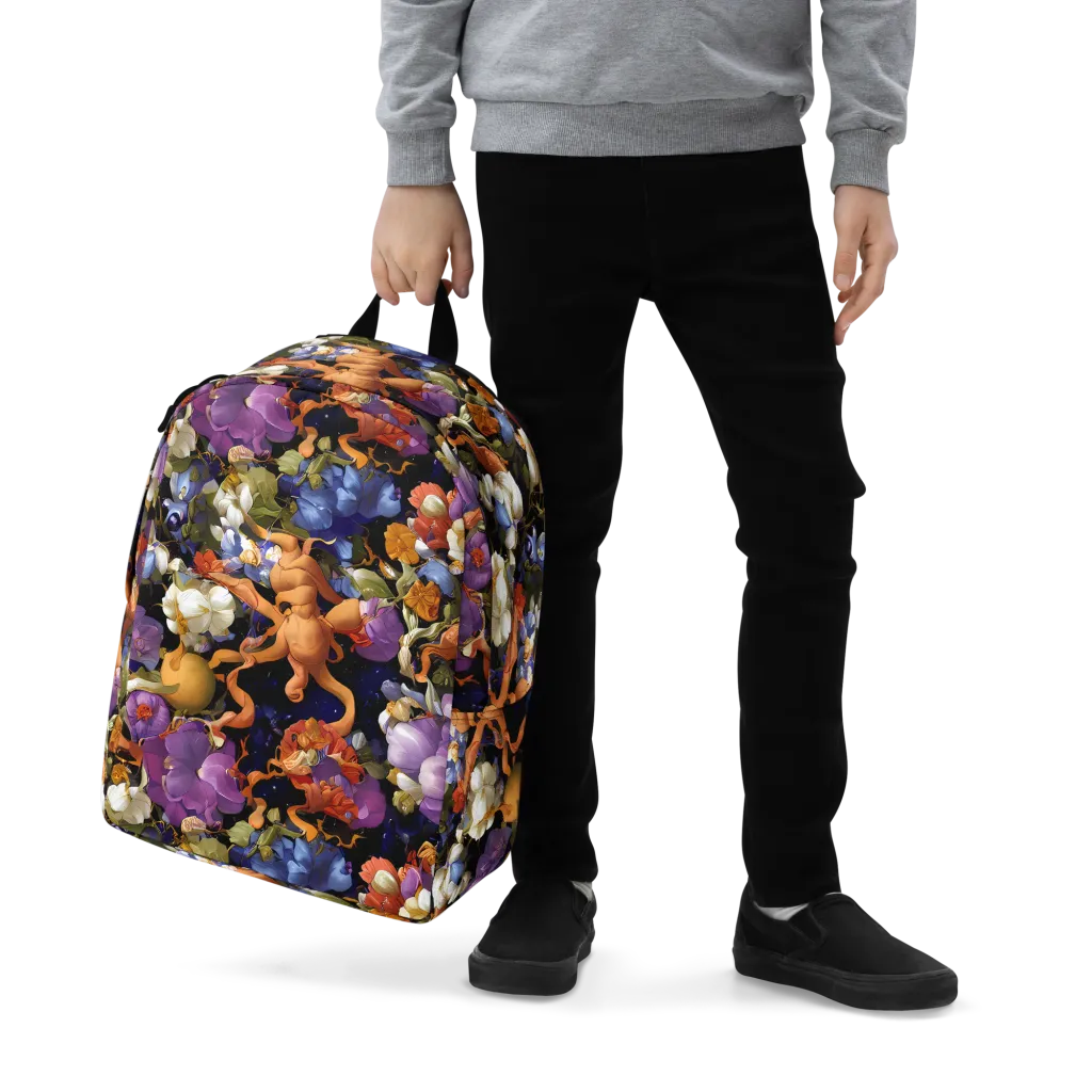Blooming Cosmos on Minimalist Backpack — Zoomed-in