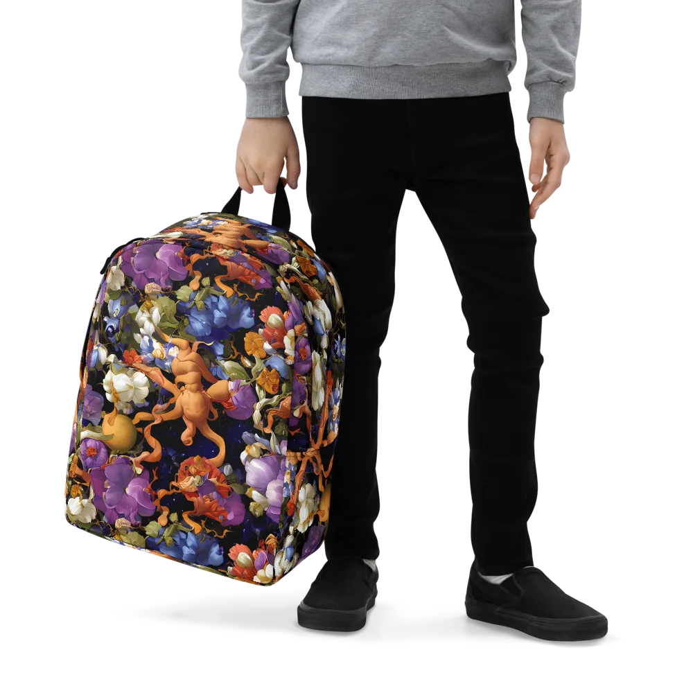 Blooming Cosmos on Minimalist Backpack — Zoomed-in