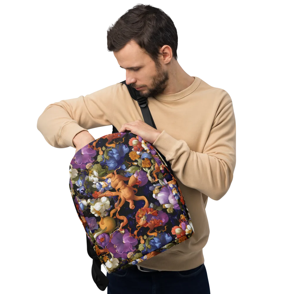 Blooming Cosmos on Minimalist Backpack — Front