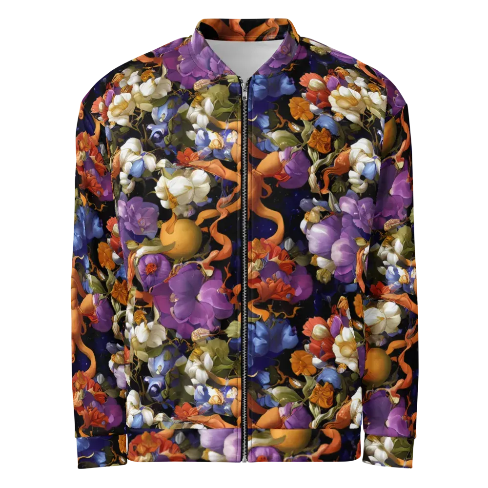 Blooming Cosmos on Bomber Jacket — Front