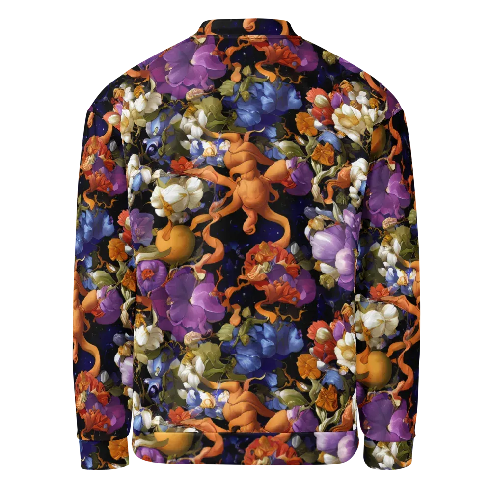 Blooming Cosmos on Bomber Jacket — Back